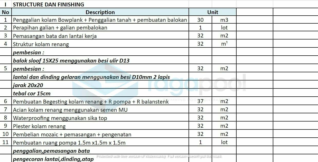 tabel structure dan finishing 1