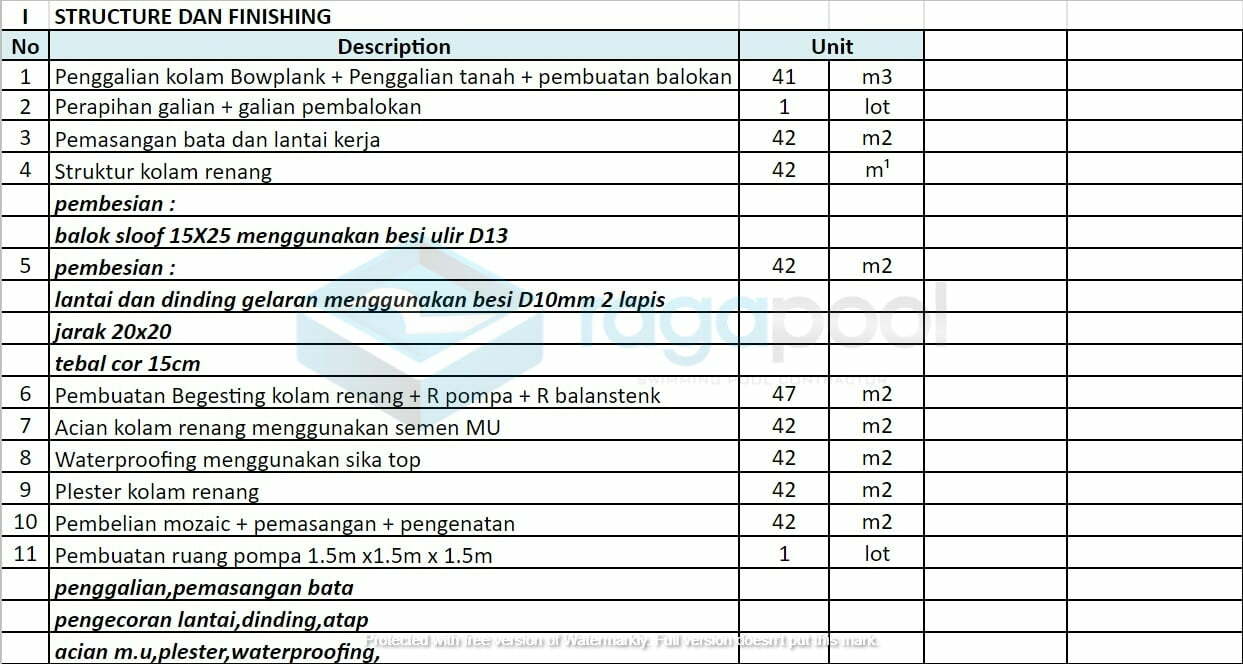 tabel structure dan finishing 1